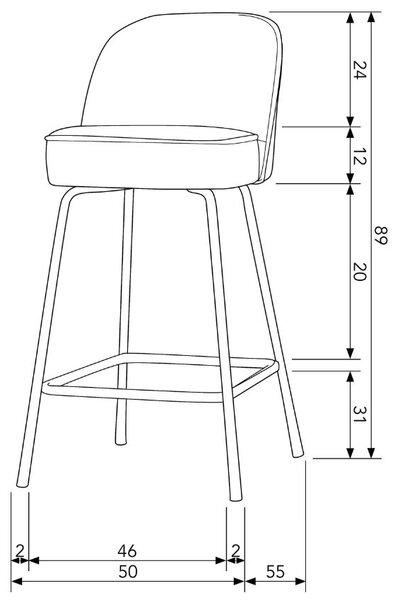 -25 % Dny MOMENTI– WOOOD Béžová látková barová židle Tergi 65 cm