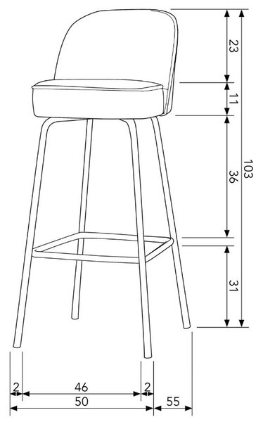 -25 % Dny MOMENTI– WOOOD Béžová látková barová židle Tergi 79 cm