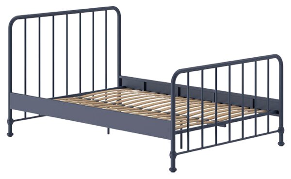 Tmavě modrá kovová postel Vipack Bronxx 140 x 200 cm