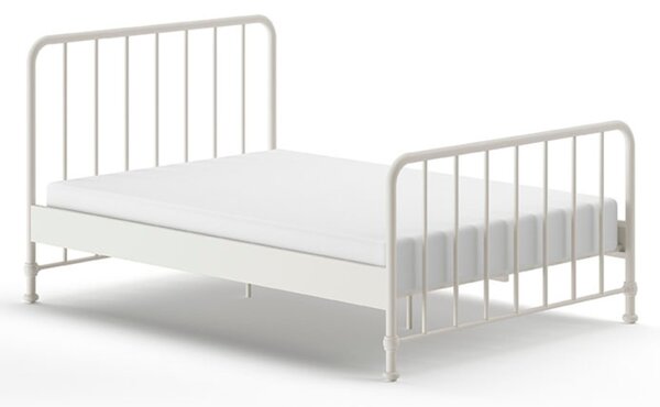 Bílá kovová postel Vipack Bronxx 140 x 200 cm