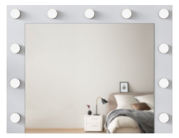 Kalune Design Nástěnné zrcadlo Lota s LED osvětlením 90x71 cm bílé