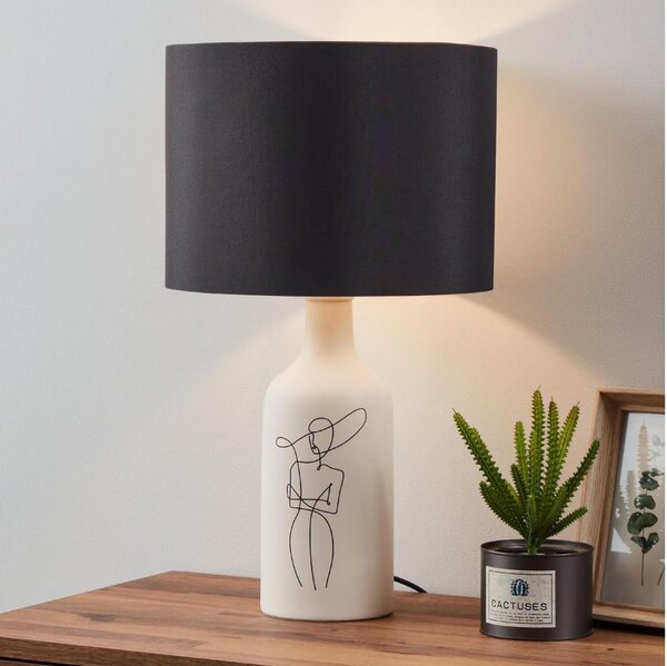 Eglo 43824 - Stolní lampa VINOZA 1xE27/40W/230V černá/bílá