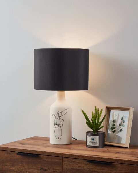 Eglo 43824 - Stolní lampa VINOZA 1xE27/40W/230V černá/bílá
