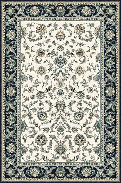 Kusový koberec vlněný Agnella Isfahan Anafi Granat Béžový / Modrý Rozměr: 300x400 cm
