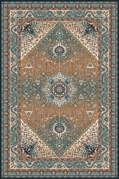 Kusový koberec vlněný Agnella Isfahan Aretuza Szmaragd Béžový / Zelený Rozměr: 200x300 cm