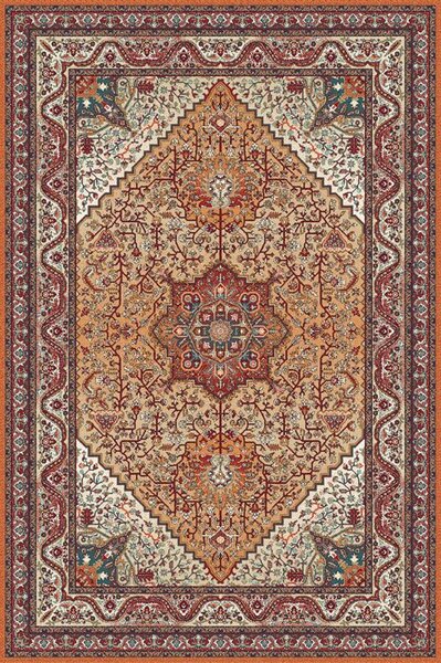 Kusový koberec vlněný Agnella Isfahan Aretuza Bordo Béžový Rozměr: 133x180 cm