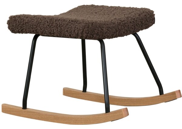 Tmavě hnědá čalouněná podnožka Quax De Luxe 57 x 42 cm