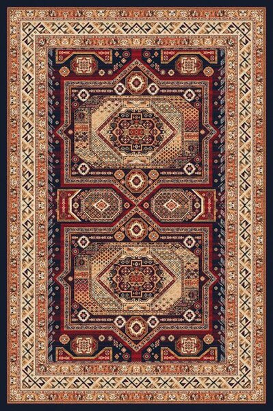 Kusový koberec vlněný Agnella Isfahan Hestia Granat Béžový / Modrý / Červený Rozměr: 160x240 cm