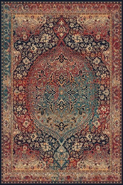 Kusový koberec vlněný Agnella Isfahan Maidas Granat Vícebarevný červený Rozměr: 160x240 cm