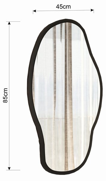 Kalune Design Dekorativní nástěnné zrcadlo Couldy 85x45 cm černé