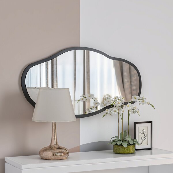 Kalune Design Dekorativní nástěnné zrcadlo Couldy 85x45 cm černé