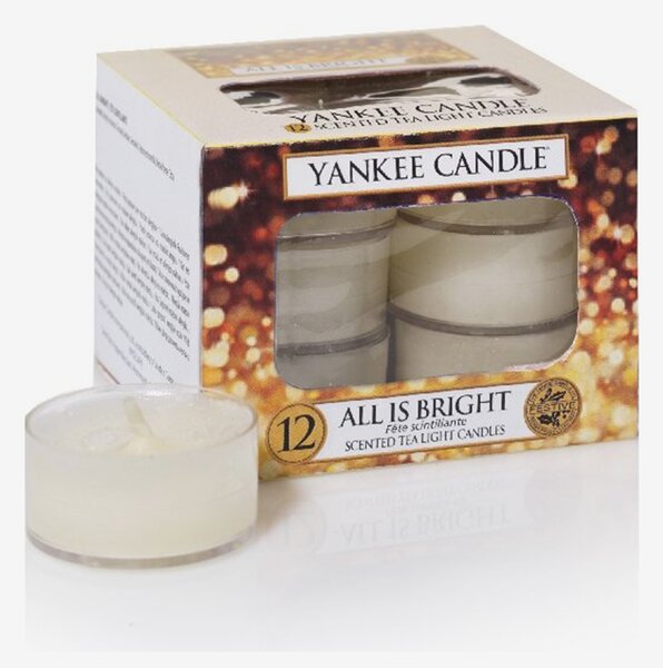 Yankee Candle smetanové/krémové vonné čajové svíčky All is Bright