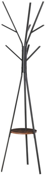 HOMCOM Stojací věšák na šaty, 3 tyče, 9 háčků, černý, 180 cm