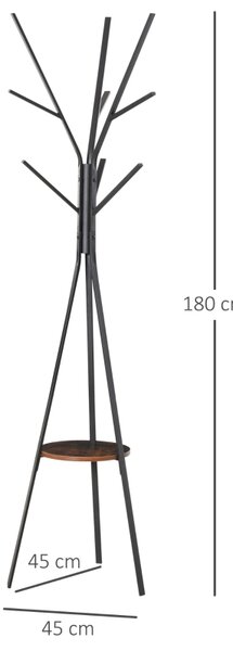 Věšák na šaty stojací, 3 tyče, 9 háčků, černý, 180 cm 831-174BN