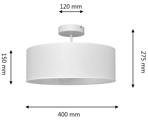 Lustr na tyči ALBA 3xE27/15W/230V bílá