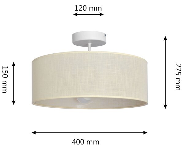 Lustr na tyči ALBA 3xE27/15W/230V krémová