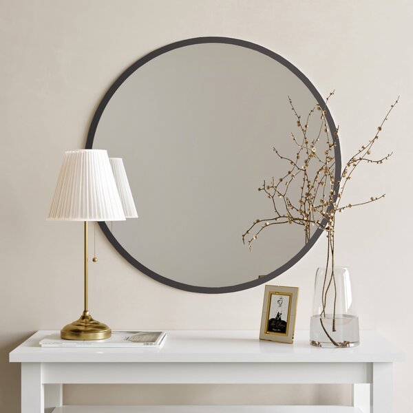 Kalune Design Kulaté nástěnné zrcadlo Ayna 60 cm černé