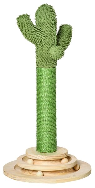 Škrabadlo pro kočky, vzhled kaktus, zelené, 60 cm D30-453