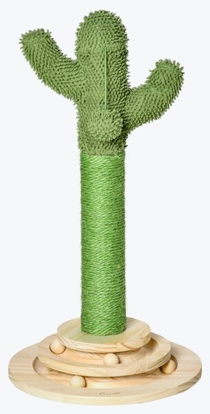 Škrabadlo pro kočky, vzhled kaktus, zelené, 60 cm D30-453