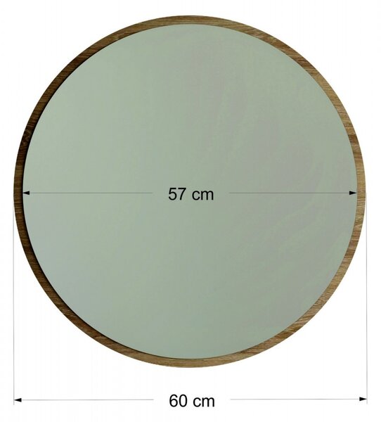 Hanah Home Kulaté nástěnné zrcadlo Ayna 60 cm ořech