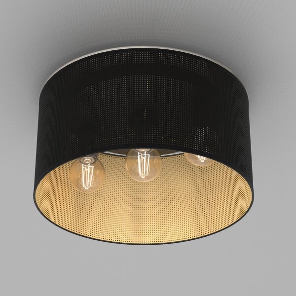 Lustr přisazený LOFT SHADE 3xE27/60W/230V černá/zlatá