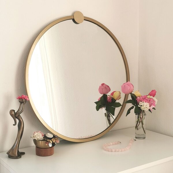 Kalune Design Kulaté nástěnné zrcadlo Lakar 60 cm zlaté