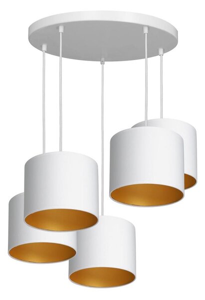 Lustr na lanku ARDEN 5xE27/60W/230V bílá/zlatá