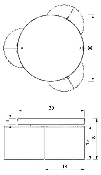 Lustr přisazený LOFT SHADE 3xE27/60W/230V černá