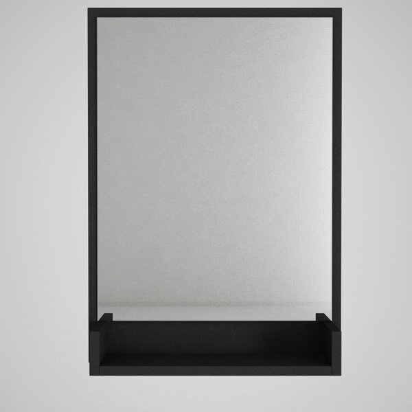 Kalune Design Nástěnné zrcadlo s poličkou Costa 75x45 cm černé
