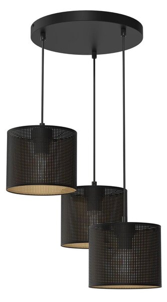Lustr na lanku LOFT SHADE 3xE27/60W/230V černá/zlatá