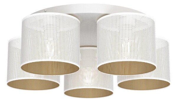 Lustr přisazený LOFT SHADE 5xE27/60W/230V bílá/zlatá