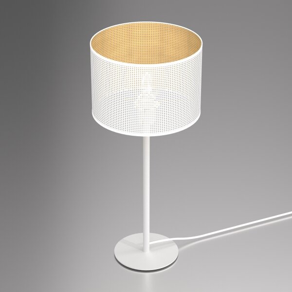 Stolní lampa LOFT SHADE 1xE27/60W/230V pr. 25 cm bílá/zlatá
