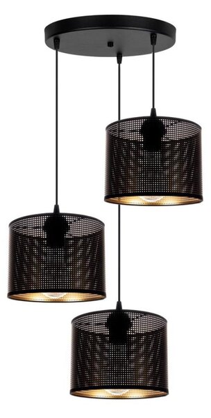Lustr na lanku ALDO 3xE27/60W/230V pr. 45 cm černá