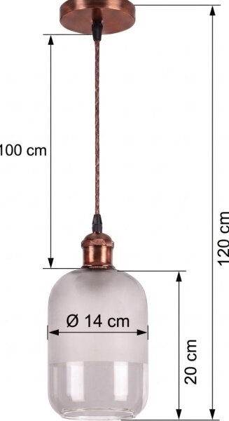 Brilagi - LED Lustr na lanku RETRO GLASS 1xE27/60W/230V pr. 14 cm měděná/bílá