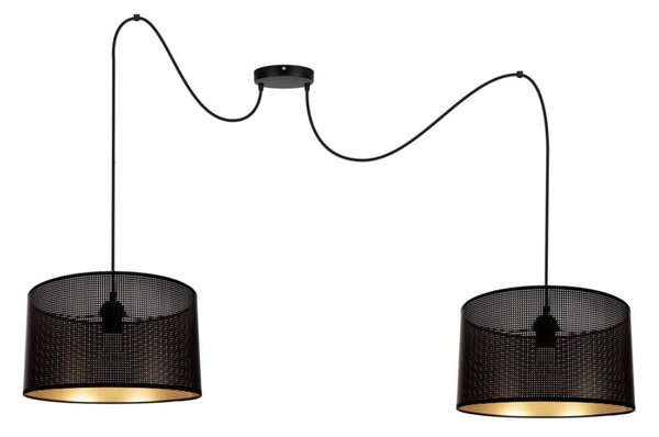 Lustr na lanku ALDO 2xE27/60W/230V pavouk černá