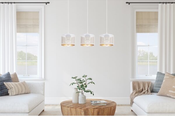 Lustr na lanku ALDO 3xE27/60W/230V bílá