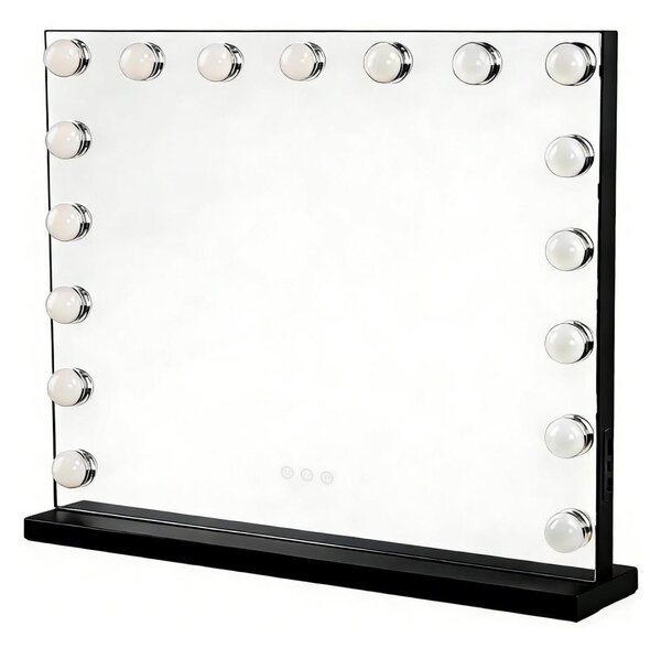 Brilagi - LED Stmívatelné make-up zrcadlo HOLLYWOOD LED/15W/230V 60x50 cm černá