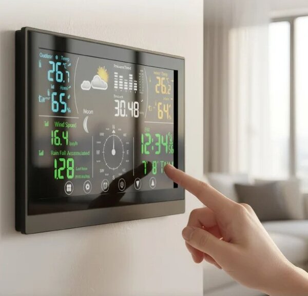 Winner Group - Dotyková meteostanice s LCD barevným displejem 5V/3xAAA + 6xAA