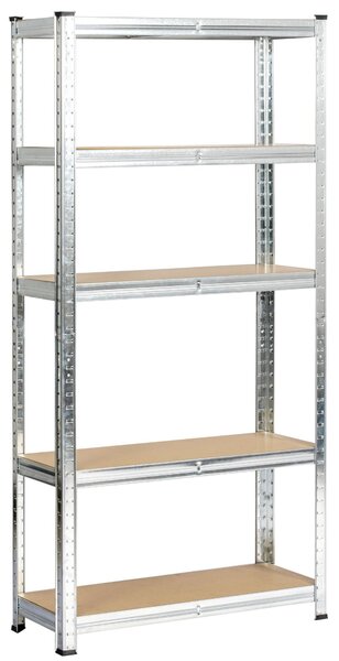 Ak furniture Sada 2 ks kovových regálů REGMET 70x30x154 cm stříbrná