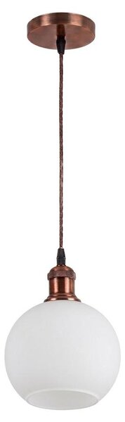 Brilagi - LED Lustr na lanku RETRO GLASS 1xE27/60W/230V pr. 15 cm měděná/bílá