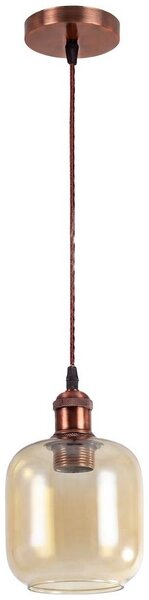 Brilagi - LED Lustr na lanku R GLASS 1xE27/60W/230V pr. 14 cm měděná/kouř hnědá