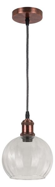 Brilagi - LED Lustr na lanku RETRO GLASS 1xE27/60W/230V pr. 25 cm měděná/čirá
