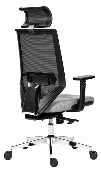 Kancelářská ergonomická židle EDGE NET — síť, šedá, nosnost 150 kg