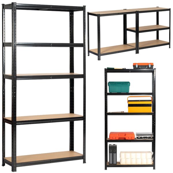 Ak furniture Kovový regál REGMET 90x30x180 cm černý
