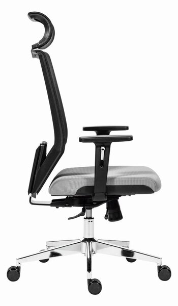 Kancelářská ergonomická židle EDGE NET — síť, šedá, nosnost 150 kg