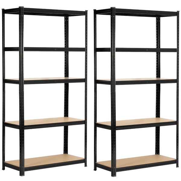 Ak furniture Sada 2 ks kovových regálů REGMET 90x40x180 cm černá