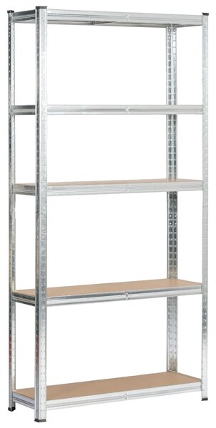 Ak furniture Sada 2 ks kovových regálů REGMET 90x30x180 cm stříbrná
