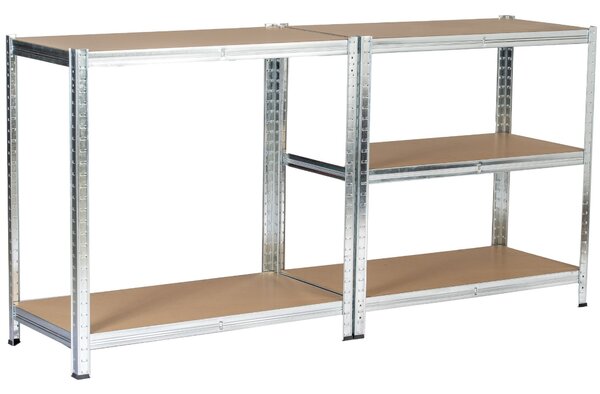 Ak furniture Kovový regál REGMET 90x30x180 cm stříbrný