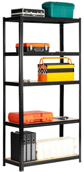 Ak furniture Sada 2 ks kovových regálů REGMET 90x40x180 cm černá