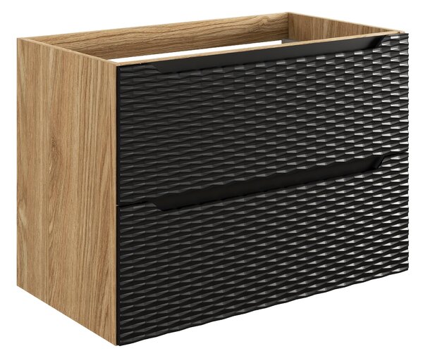 Comad Koupelnová skříňka pod umyvadlo Ocean Black 80 černá/dub olejovaný